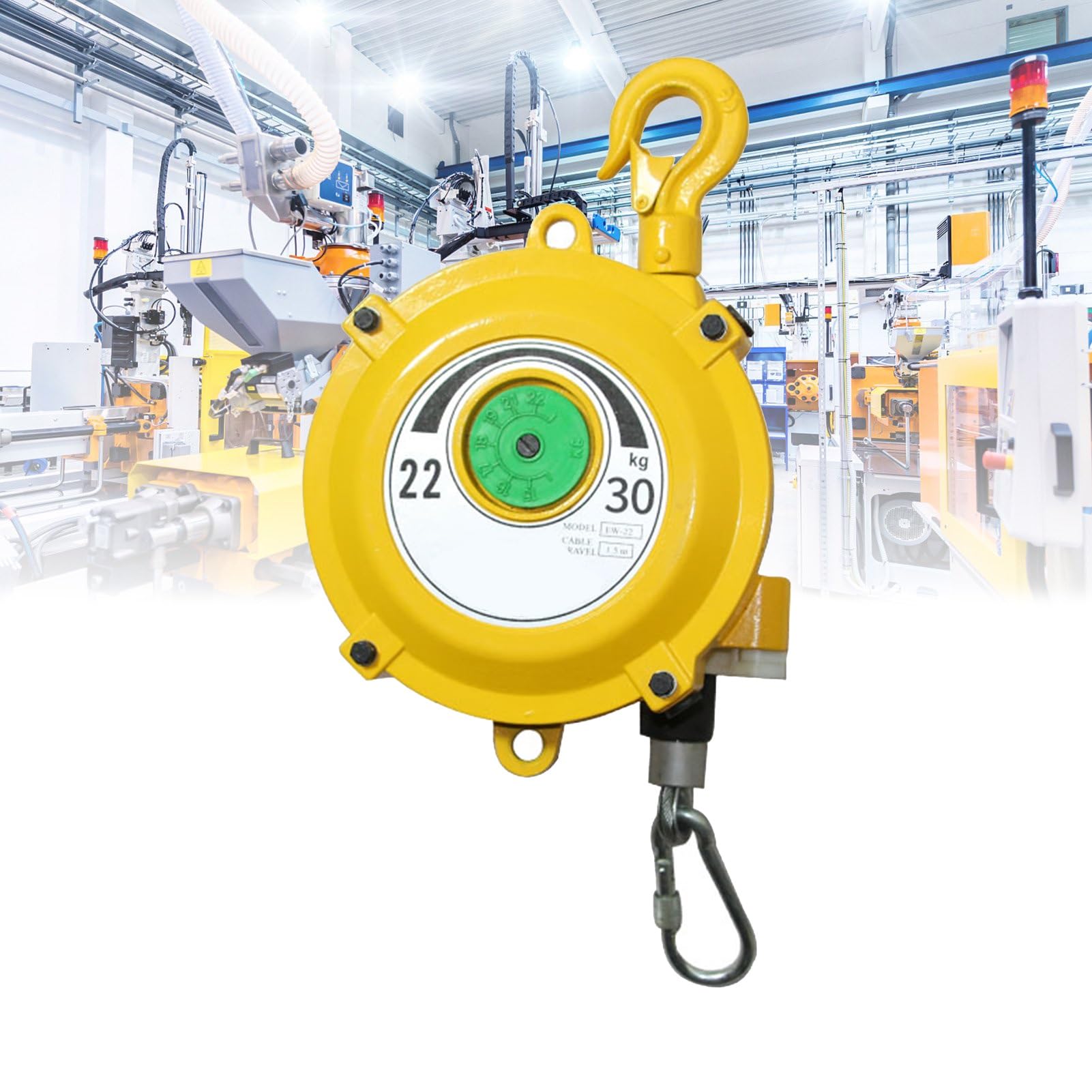 WEKONUMEX Retractable Spring Balancer, Spring Balancer Adjustable With Hook And Wire Rope Multiple Loads(22-30kg)