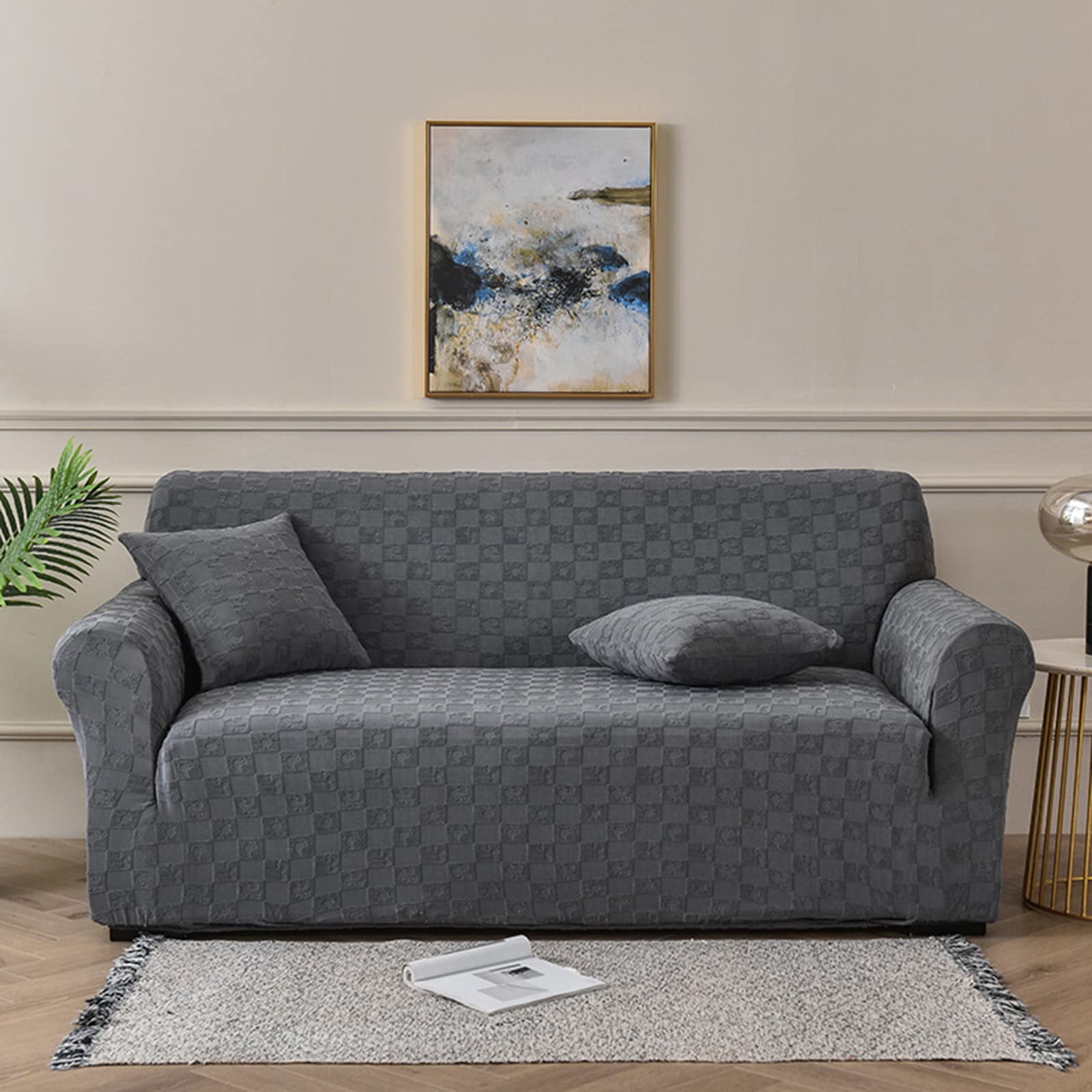 Housse de canapé extensible grand salon : protection élastique et lavable