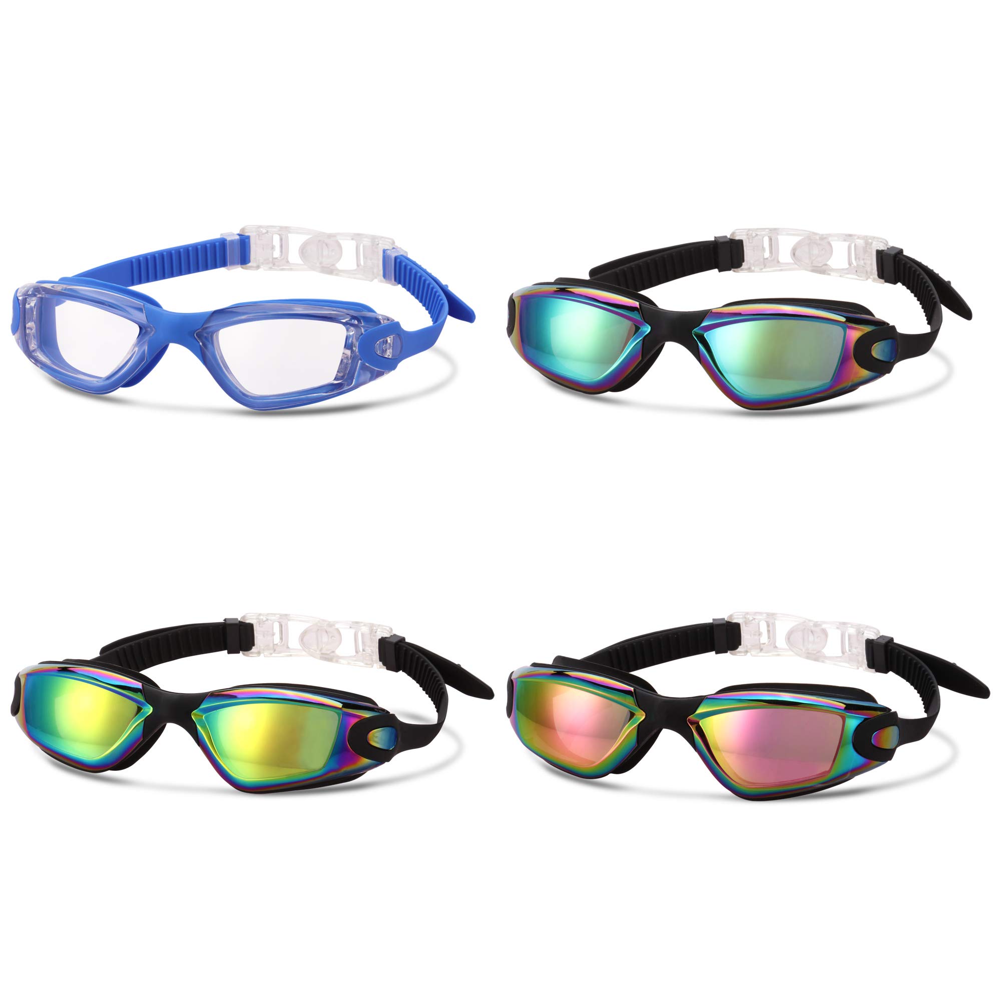 4 sztuki gogli do pływania dla dzieci, bez wycieków, przeciwmgielne, ochrona przed promieniowaniem UV okulary do pływania okulary do pływania