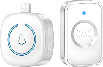 Lancoon Wireless Doorbell USB Plug 150 m / 490 ft Waterproof Transmission Mini Push Button 60 Doorbells 5 Volume Settings for Home Elderly Child Care