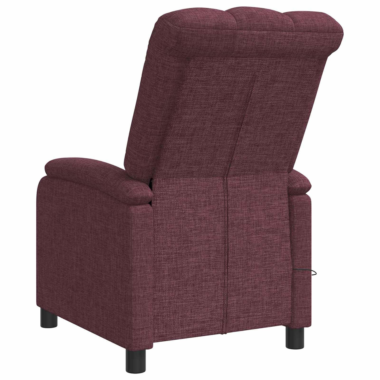 Poltrona relax in tessuto viola con inclinazione regolabile 115-160