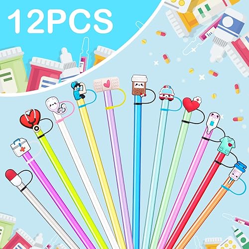 Tapas de popote de lactancia, 12 unidades para taza Stanley de 30 y 40 onzas, vaso, botella de agua, popote de silicona para popotes reutilizables