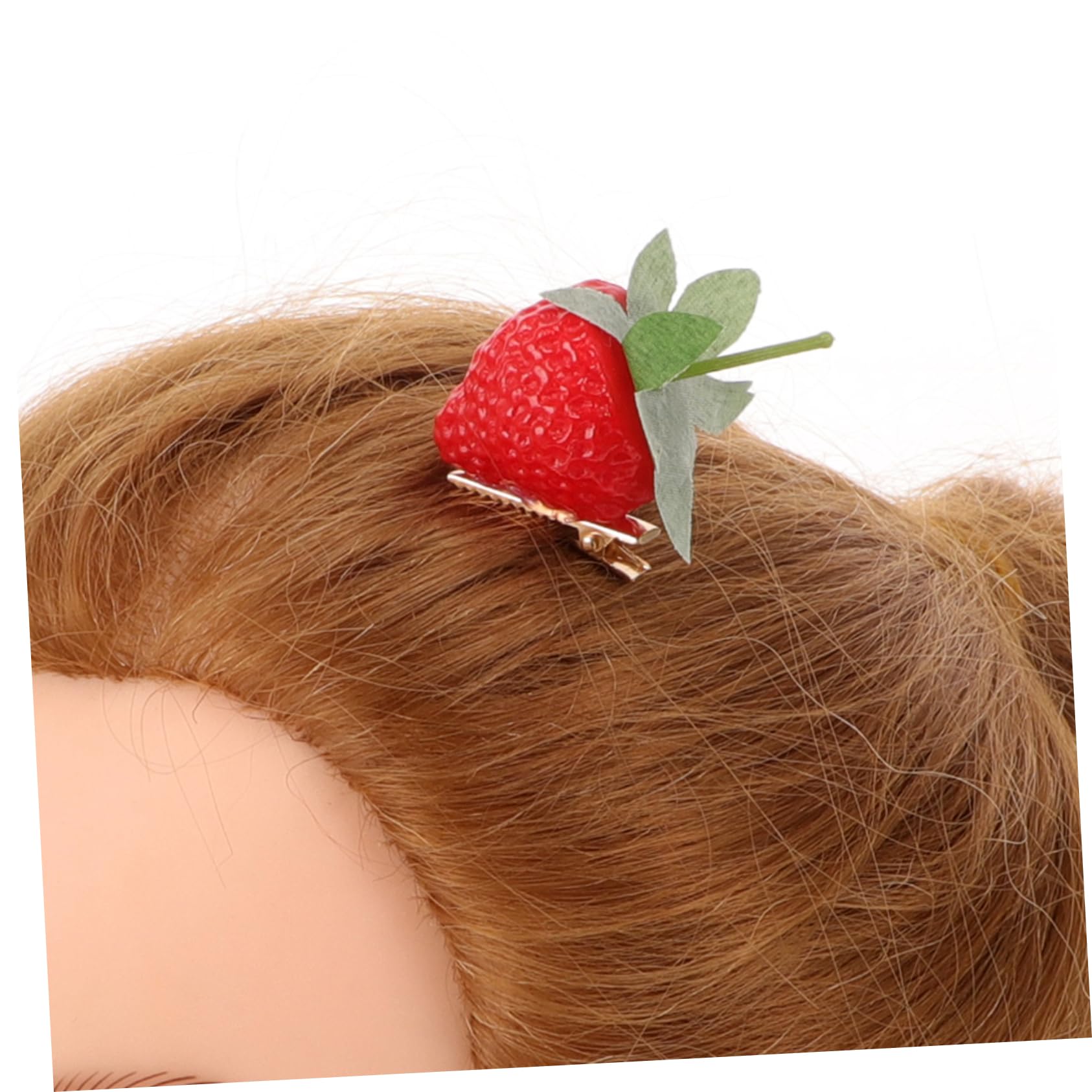 Amazon | LALADEFIEE かわいいイチゴ形のヘアクリップ 赤色のプラ製