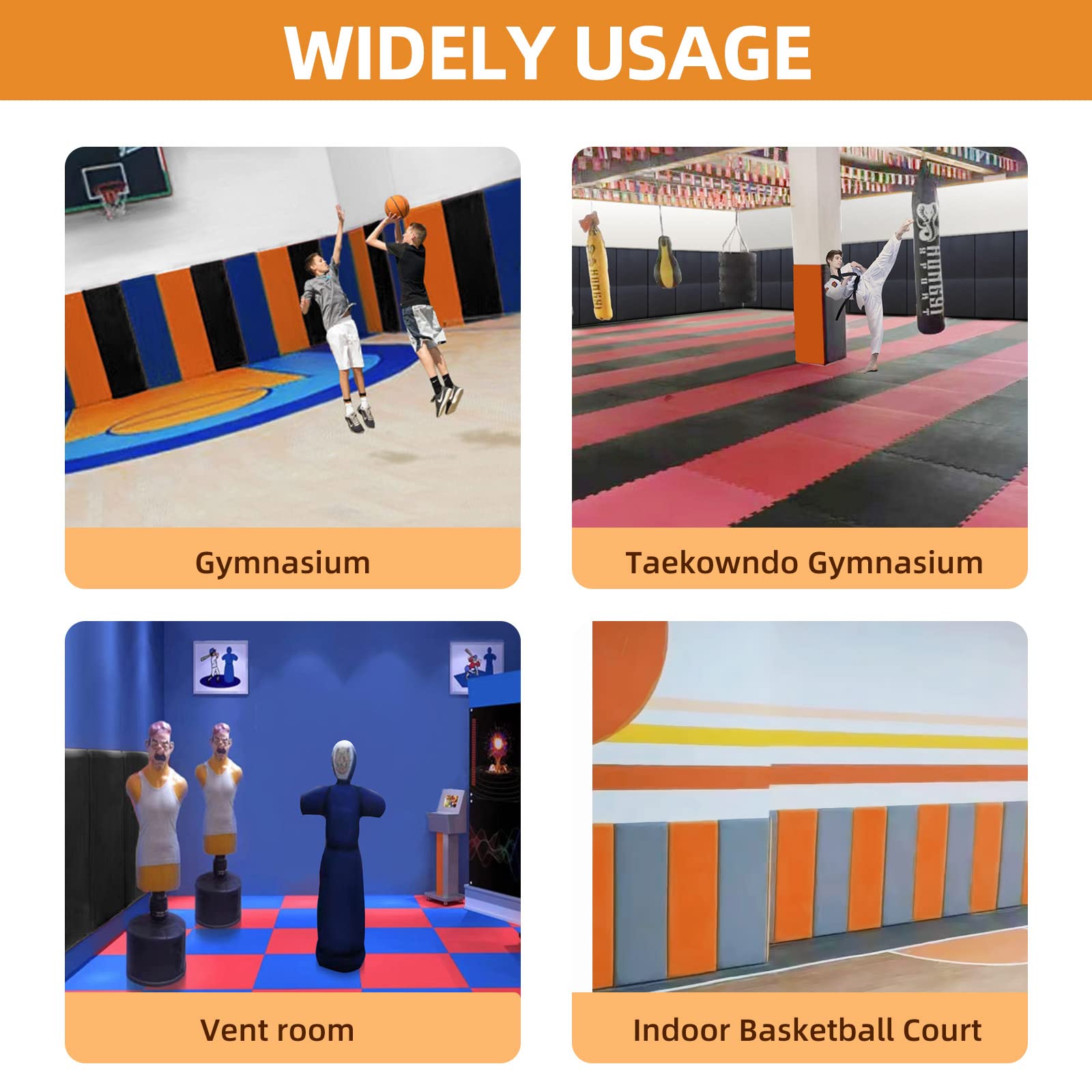 VANCL Basketball Wall Padding for Gym Wall Protection Pads 2" Thick Foam Gym Wall Pad for Protection-Waterproof Basketball Court Sport Wall Pads for Gym Grey for Safety(1 Pack)