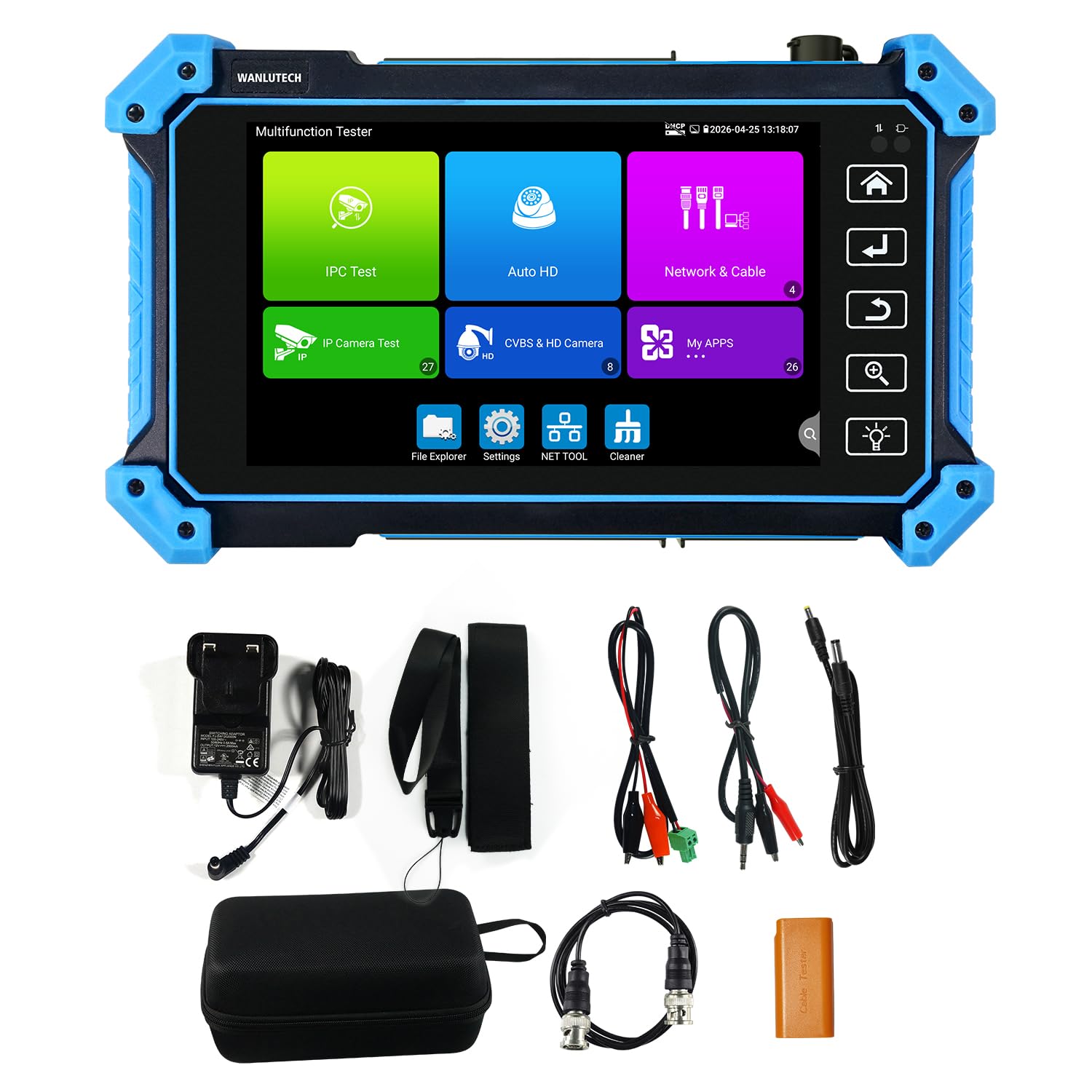 Upgraded 8K IP Camera Tester with PoE, WANLUTECH CCTV Test 8MP CVI TVI AHD Analog 8K IP Camera Test 5.4inch Touchscreen RJ45 Cable TDR Tester RS485 HDMI in VGA in (IPC-5100 Plus)-image-24