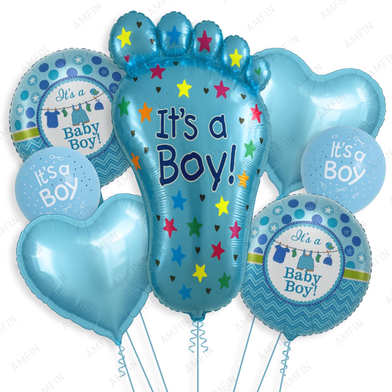 AMFIN® (Pack of 5) Baby Shower Decorations/Baby Boy Arrival/It's a Boy Decoration/Welcome Baby Boy/Foil Balloon for Baby Shower - Blue-image-15