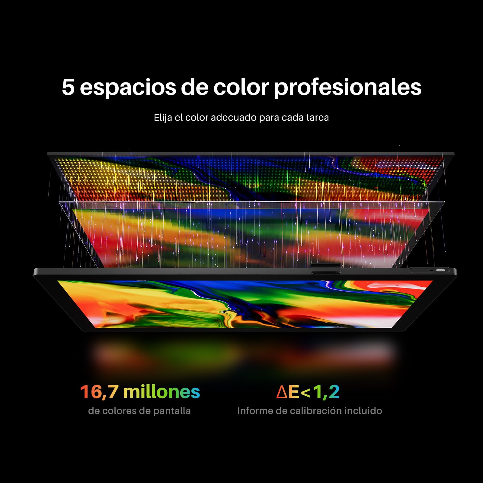 Huion Kamvas 22 Gen 3 Tableta Gráfica con Pantalla 21.5" 2.5K QHD A 90Hz, Lápiz PenTech 4.0 16384 Niveles De Presión, 99% SRGB ΔE<1.2 Ideal para Ilustración, Arte Digital, Diseño, Animación Y Gaming