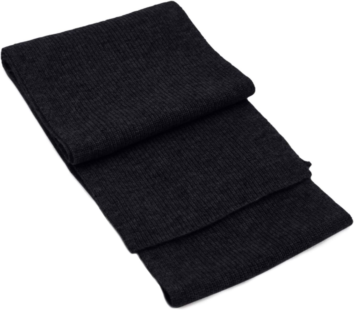 State Cashmere Unisex Classic Ribbed Solid Scarf 100% Pure Cashmere Ultra Soft Winter Must Have