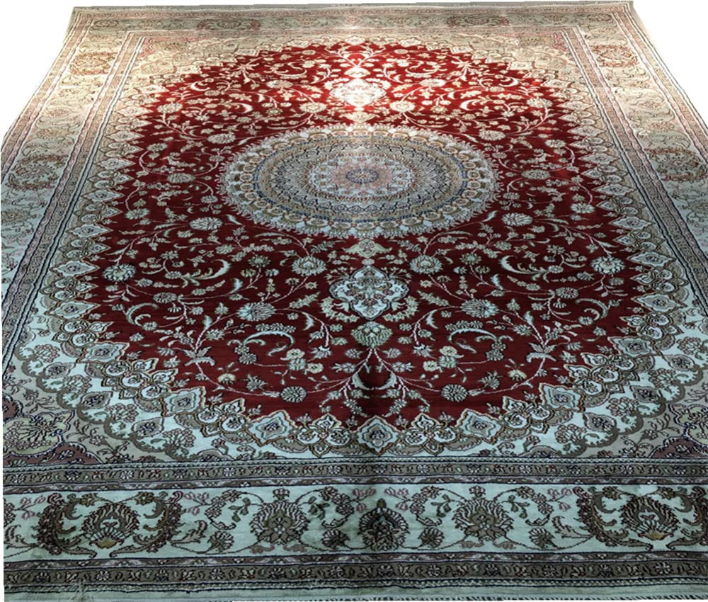 Dayuankui 6x9ft Handmade Silk Carpet is a Typical Garden Color