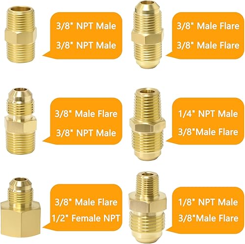 Miniatura 3 de Extensión de manguera de propano de alta presión de 12 pies con acoplamiento de conversión NPT hembra de 1/2 pulgada, NPT macho de 1/4 pulgadas