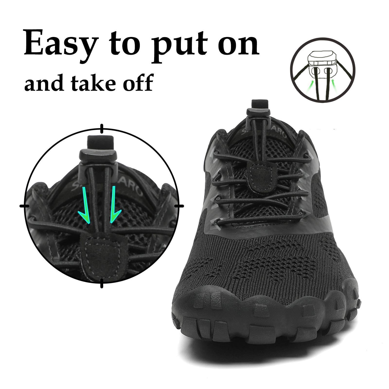 SAGUARO Scarpe Barefoot Minimaliste Uomo Donna - Scarpe Scogli Leggere Traspiranti Antiscivolo - con Padelle Larghe e Zero Gocce