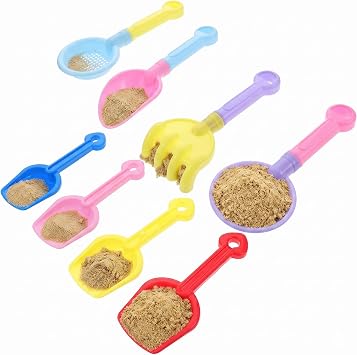 8Pcs Kids Beach Sand Shovels Set, 8.6" and 7.5" Heavy Duty Plastic Sand Spades and Scoops for Snow, Digging Tools for Toddlers and Children, Summer Outdoor Party Favors, Assorted Colors