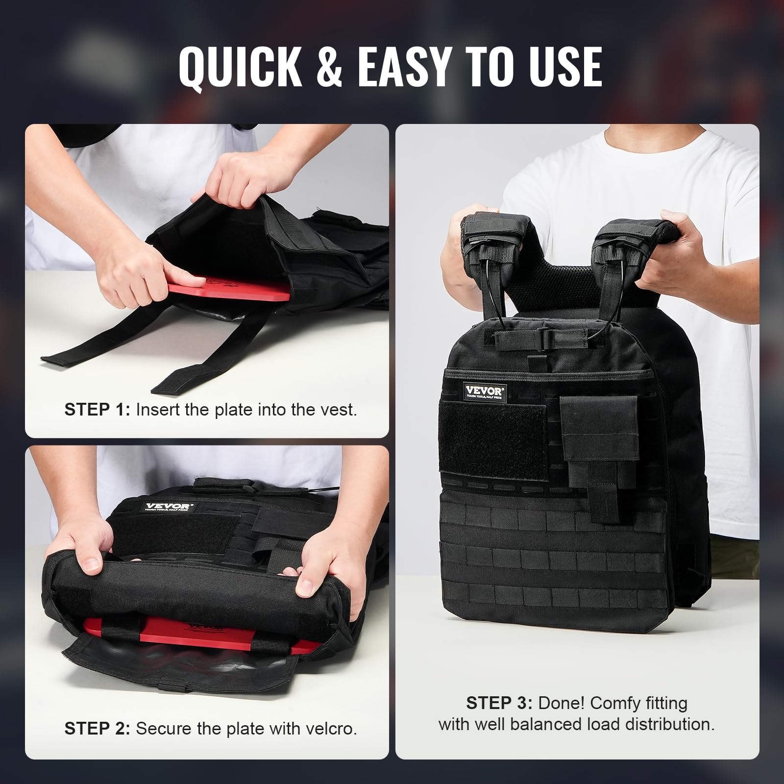 VEVOR Plaque pour Gilet Lesté, Plaques de Lestage en Acier 2 Pièces de 4 kg, pour Course à Pied Jogging Randonnée Entraînement Croisé Fitness Musculation, Poids pour Veste Lestée, Gilet Non Inclus
