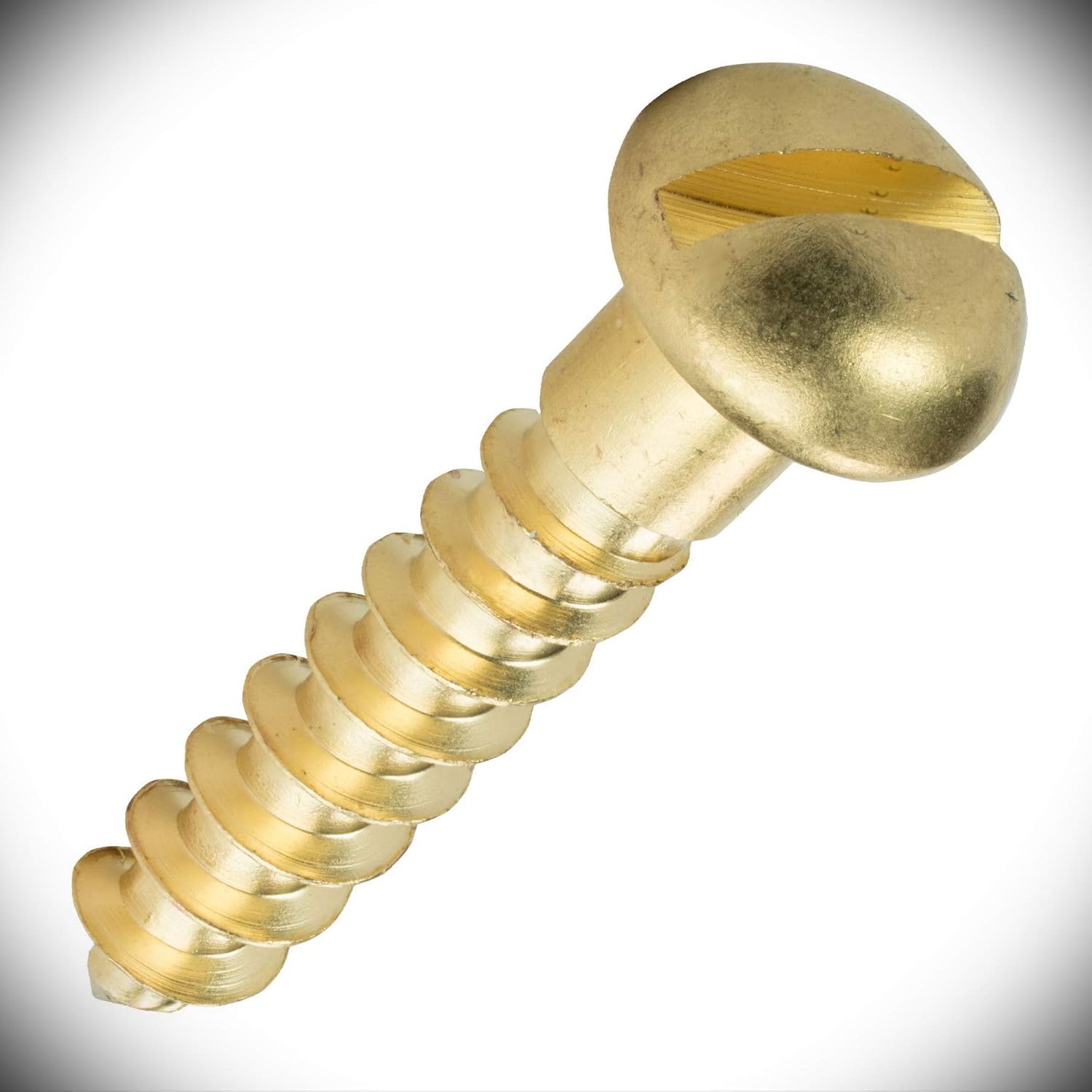 #2 x 3/8" Size Brass Round Head Wood Screws Metric Hardware Fastener Kit Slotted Drive Set of 100