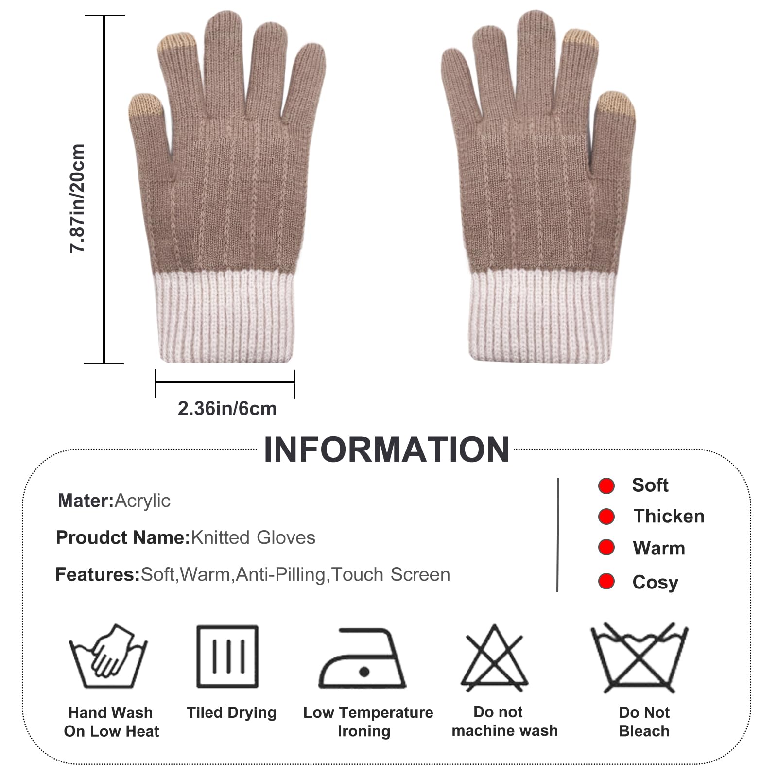 lifwimner Guanti Invernali da Donna con Fodera Morbida Touchscreen Guanti Caldi per Ciclismo, Viaggi e Attività All'Aperto Regalo Donna