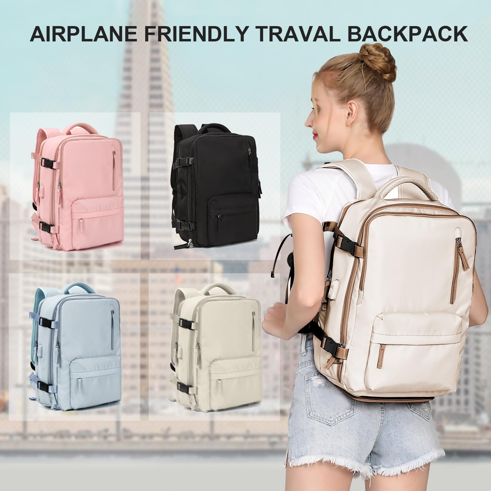 SZLX Borse da Cabina per Easyjet 45x36x20 Zaino da Viaggio Donna Ryanair 40x20x25 Bagaglio a Mano con porta usb zaino da viaggio aereo bagaglio a mano zaino per laptop Casual Daypack