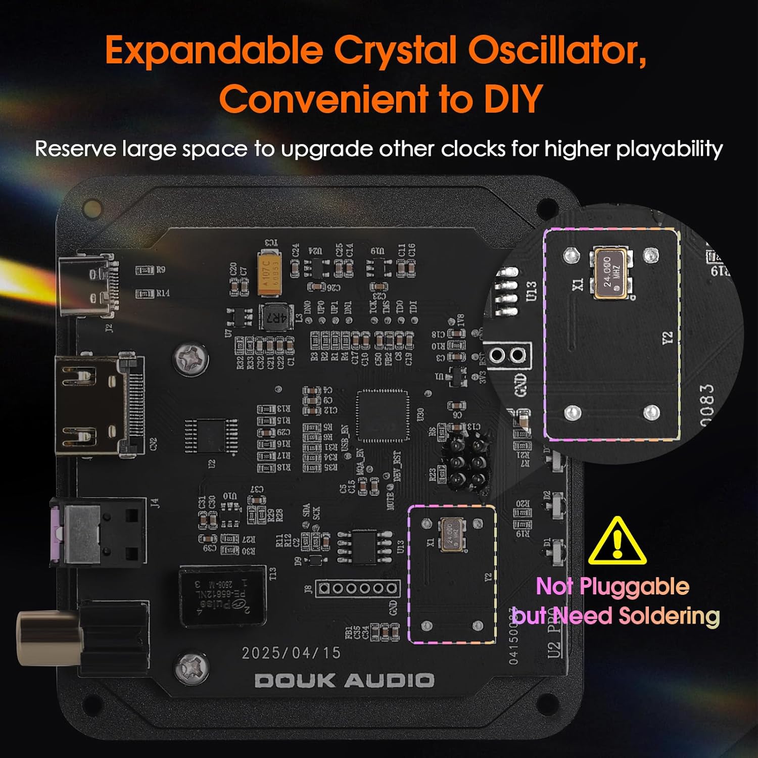 Interna view showing expandable crystal oscillator slot