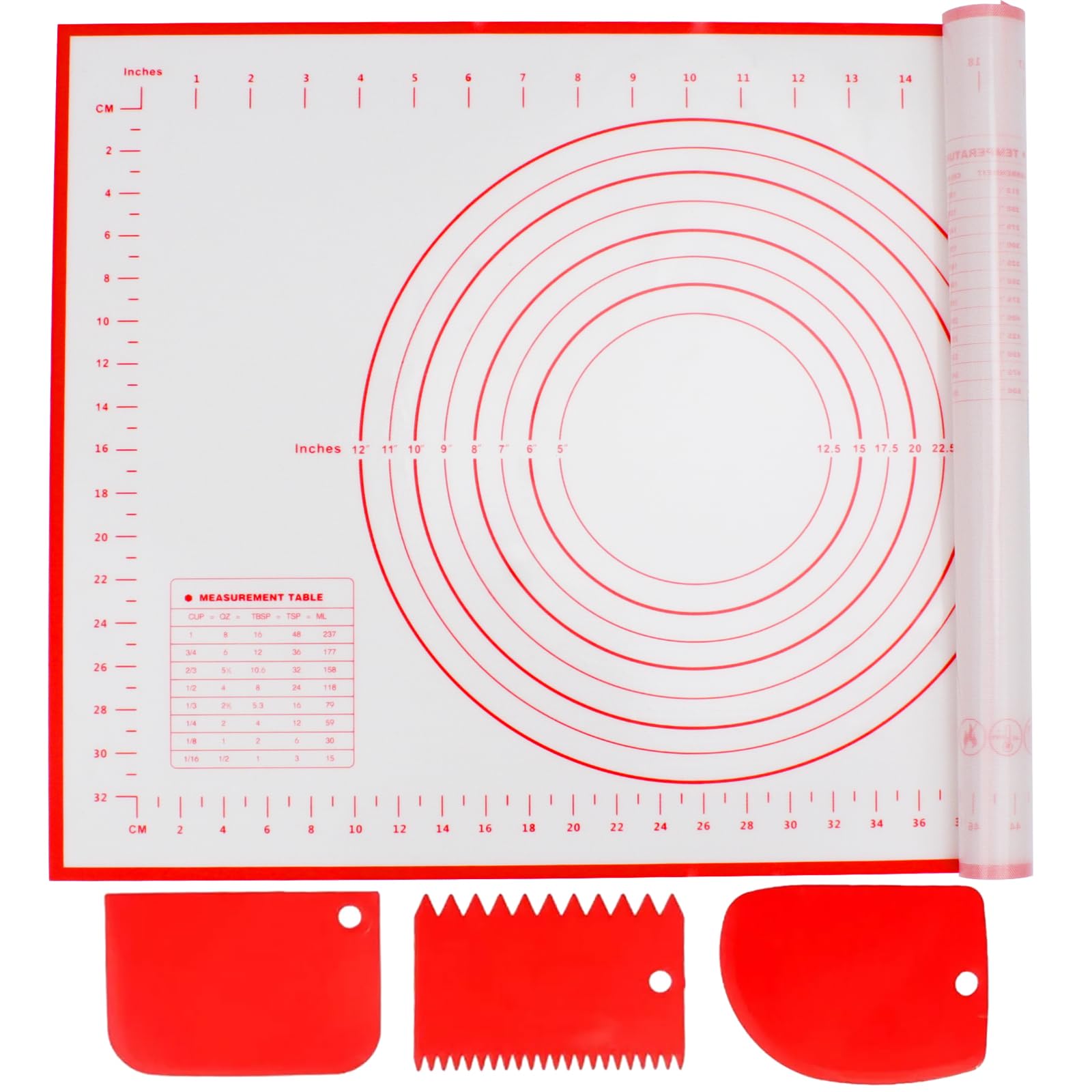 Alyvisun Silicone Baking Pastry Mat 60×40cm with 3 Scrapers Non-Stick — image 1