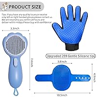 Vista 21 de GJEASE Cepillo de guante de aseo para gatos, cepillo para mascotas autolimpiante para mascotas de pelo corto y largo, cepillo de baño para perros