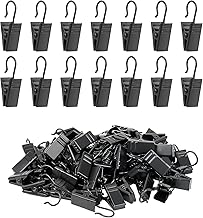 SHOPEE 10 Pack Metal Hook Clips for Hanging Curtains, Photos, Home Decoration, Art Craft Display - Black