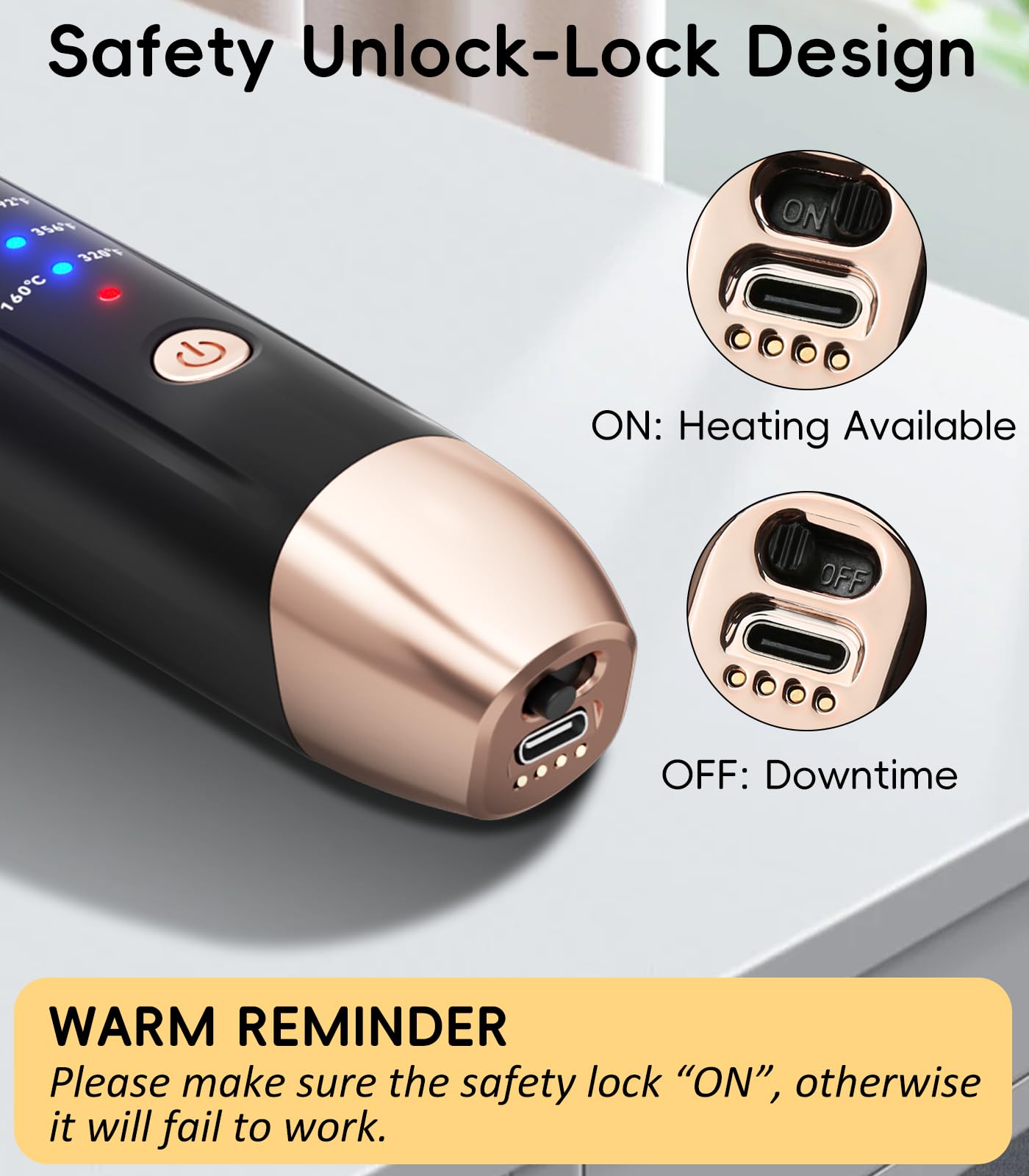 Cordless Beard Straightener for Men Travel 30s Quick Heat 5000mAh Rechargeable Beard Brush with 3 Temp. (max 200°) Anti-Scald - Image 4