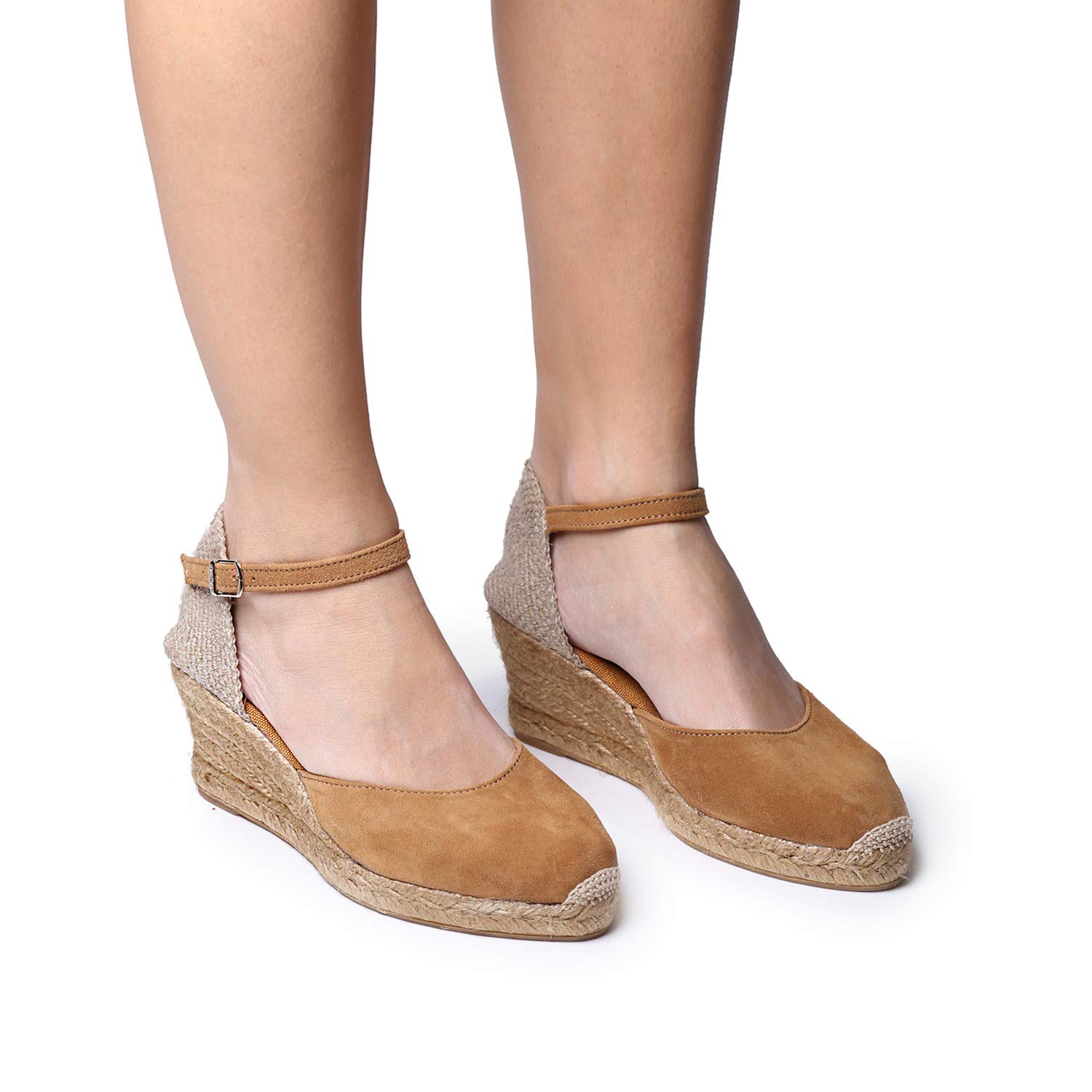 Toni Pons Lloret-5 - Espadrillas con Zeppa da Donna in Tinta Unita realizzate in camoscio.