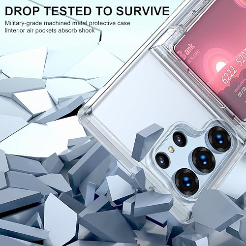 Miniatura 4 de Funda compatible con Galaxy S23 Ultra con soporte para tarjeta de crédito, TPU suave, parachoques de policarbonato duro, antiarañazos, a prueba de