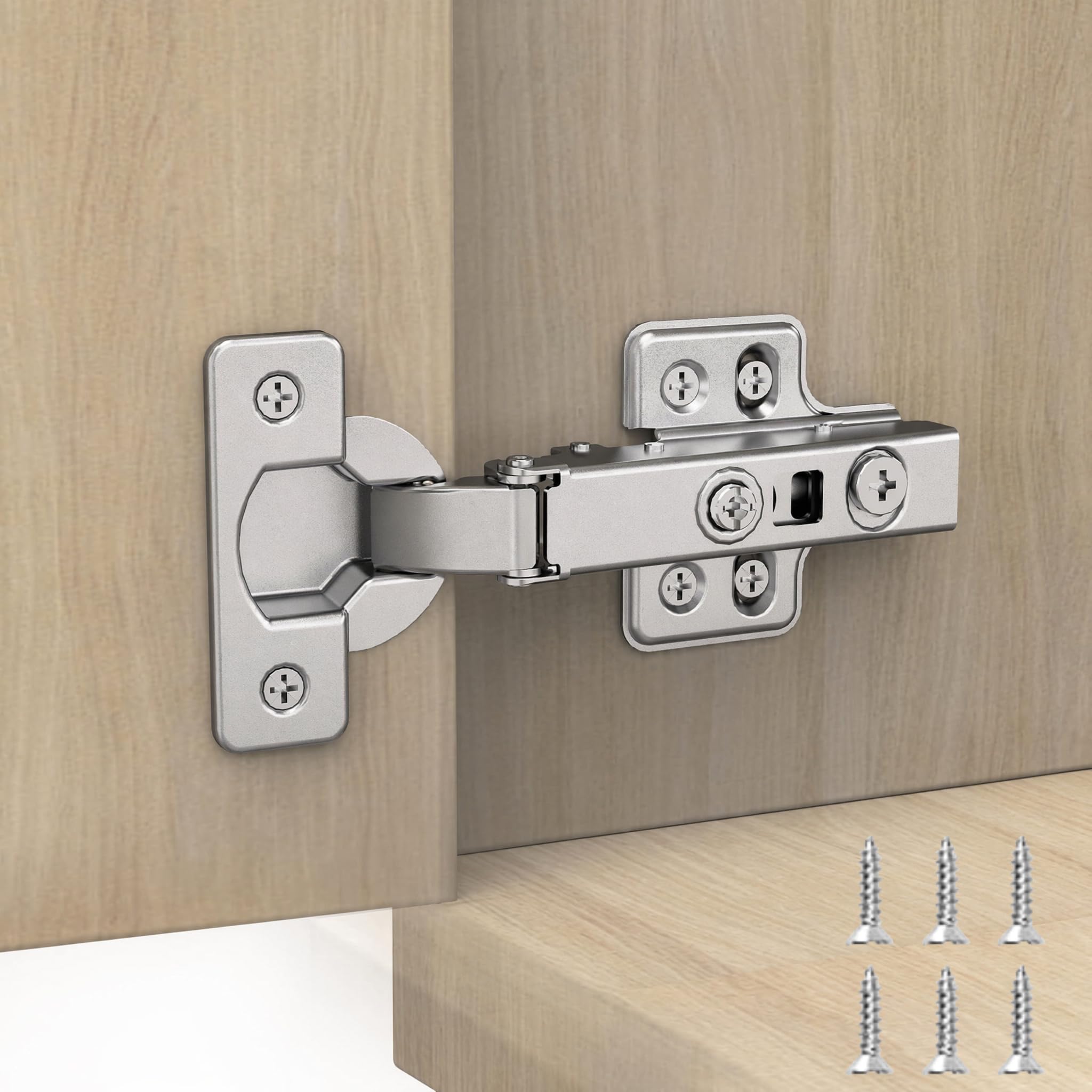 10 Pcs Soft Close Door Hinges 110 Degree, Kitchen Cupboard Hinges 35MM