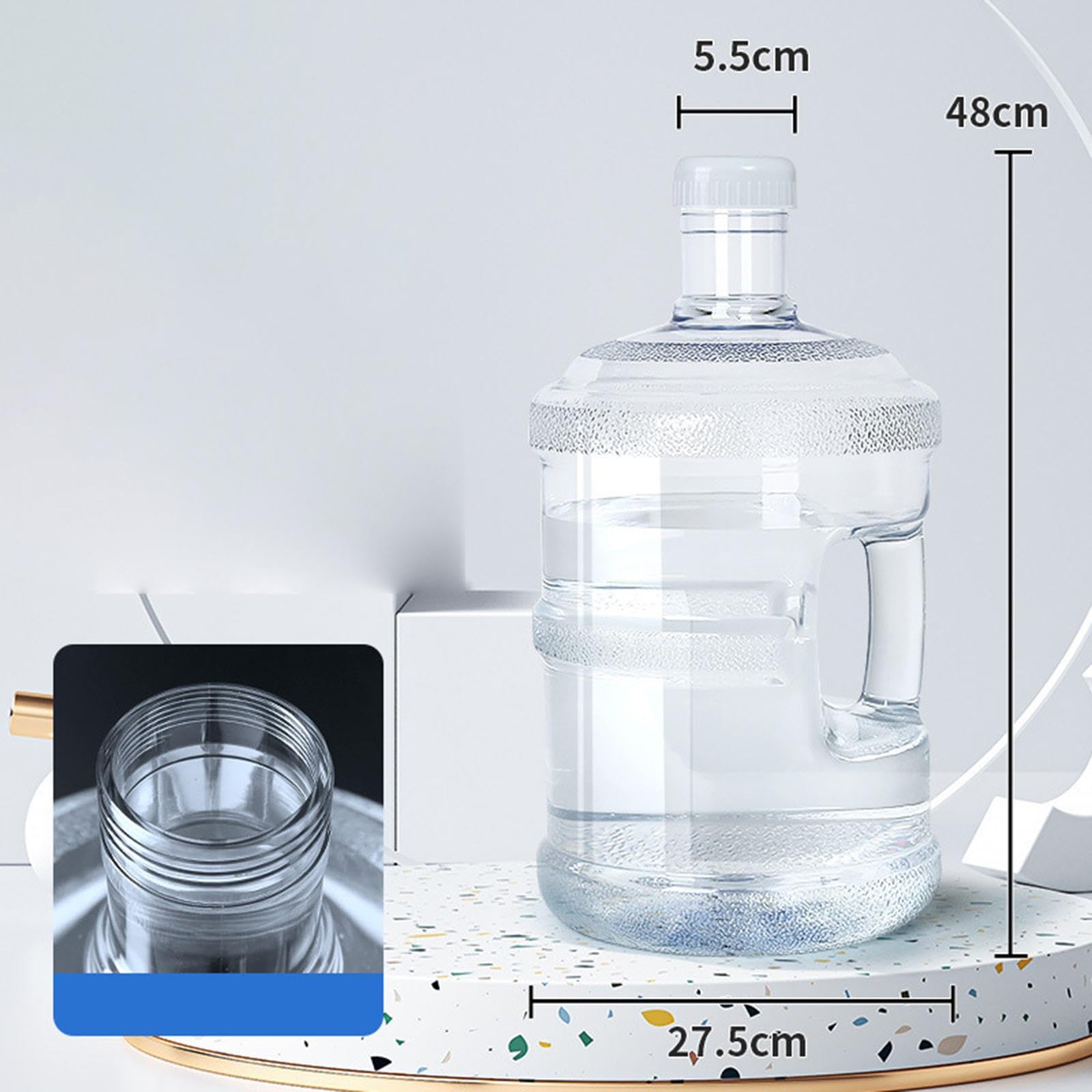 Wiederverwendbare Wasserflasche, Wasserbehälter, Tragbarer Eimer mit Deckel, Griffig, Multifunktional für Büro, Auto