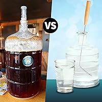 Vista 4 de Cepillo de limpieza Carboy de nailon de 13 pulgadas de largo con mango de madera, kit de limpieza de botellas de leche para barriles de vidrio de 1