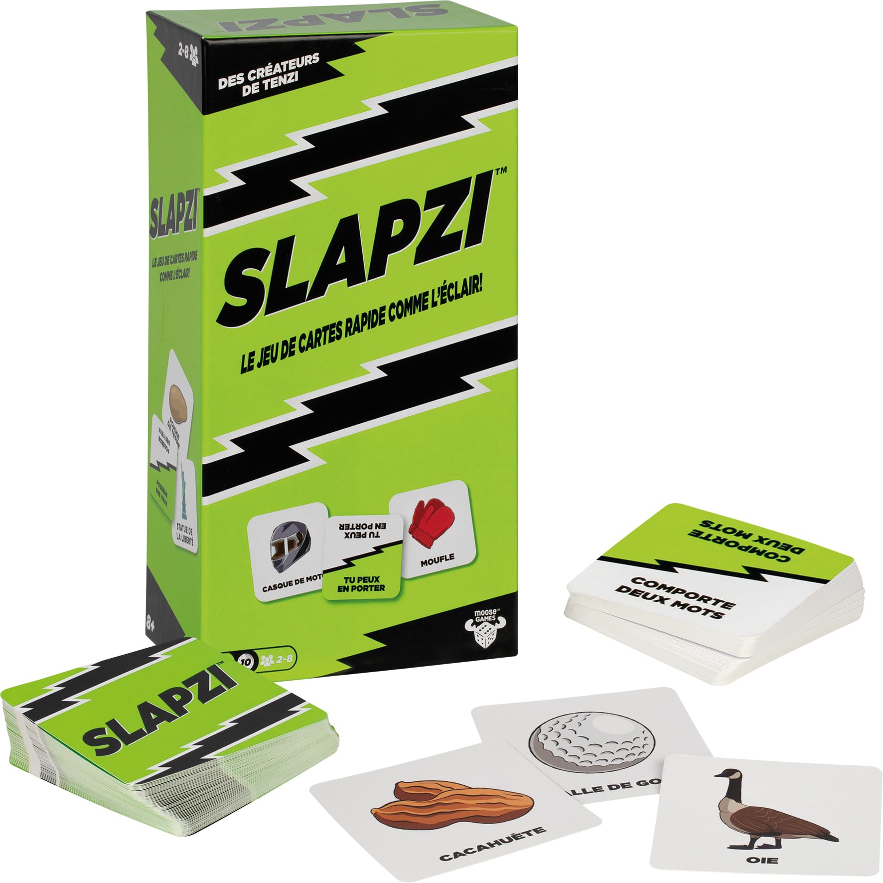 Slapzi – Ultraschnelles Kartenspiel Für 2–8 Spieler Ab 8 Jahren (französische Version)