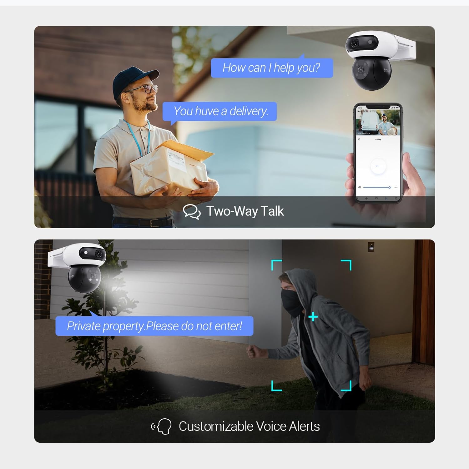 EZVIZ C90 Dual Two-Way Talk and Customizable Voice Alerts