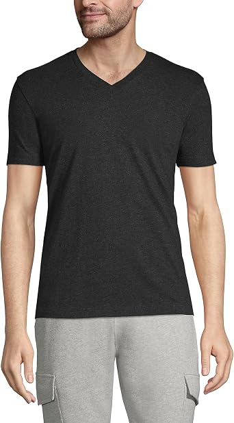 Lands End Mens Super-T Short Sleeve V-Neck T-Shirt