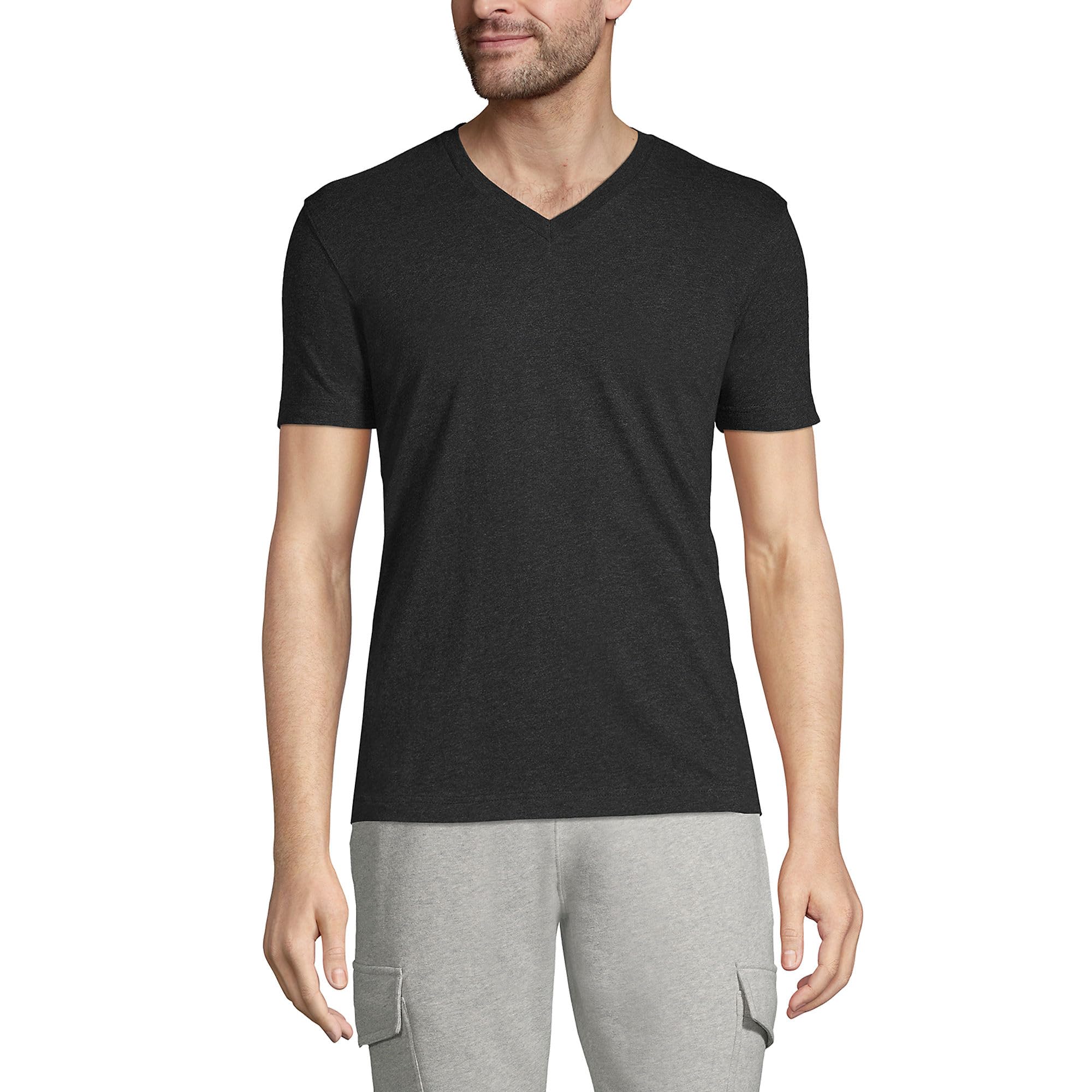 Lands' End Men's Super-T Short Sleeve V-Neck T-Shirt | Amazon.com