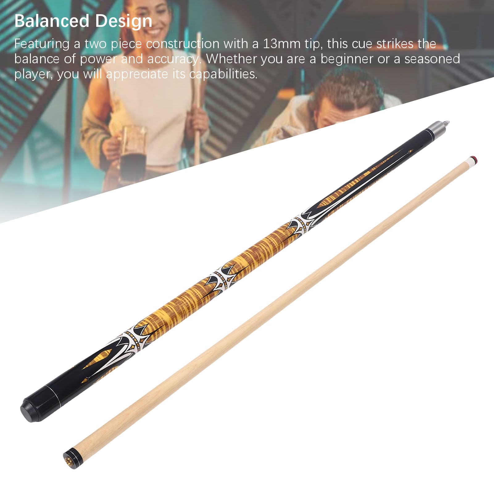 aqxreight 2 Abschnitte Pool aus Ahornholz, 13 Mm Spitze, 45 M Länge / 2 Billard-Billardschläger, Konischer Schaft 13 Mm für Pool-Queue aus Ahornholz, Queue, Billard-, Zweiteiliger, Snooker-, Stick