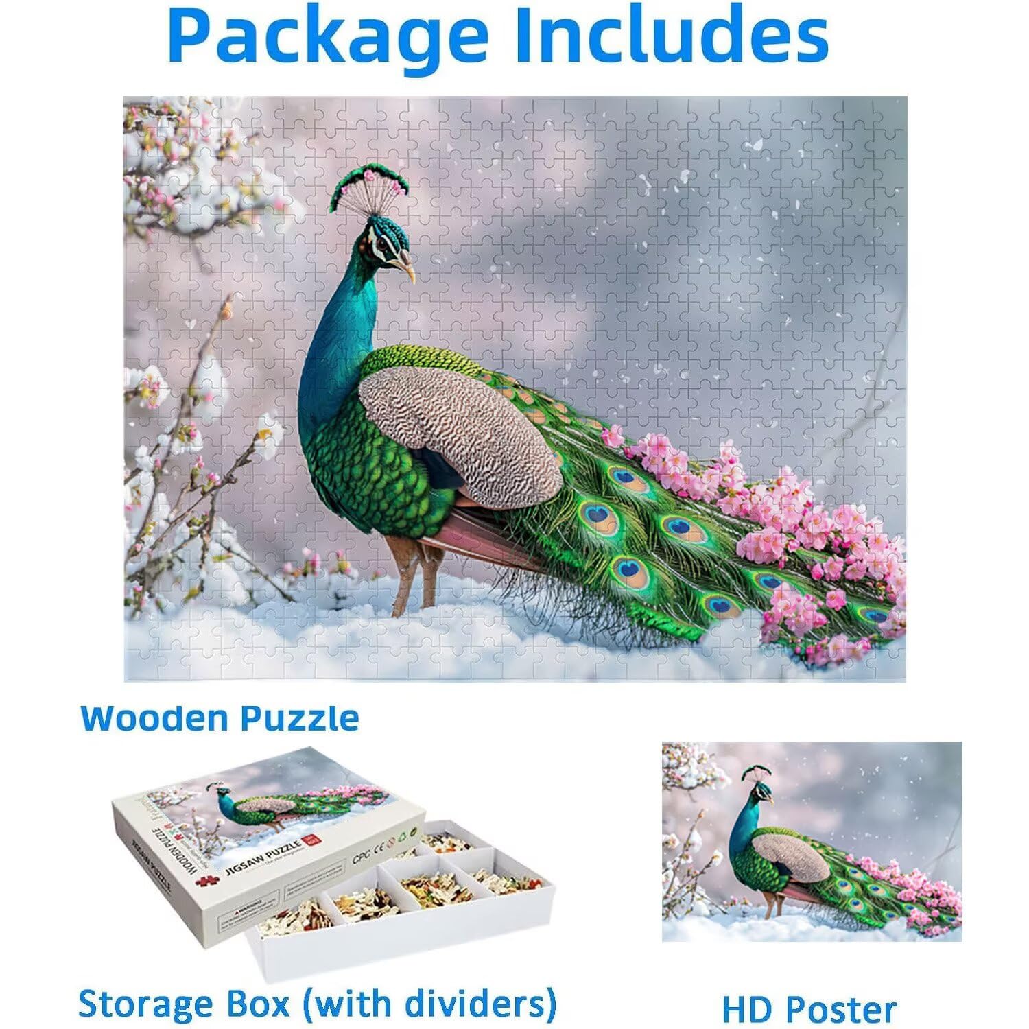 1500 Pezzi di Puzzle, pavone1500 Pezzi di Puzzle per Adulti, Regalo di Anniversario, Regalo di Natale, Decorazione Della Casa, Prevenzione Della Degenerazione Cerebrale Negli Anziani v-515