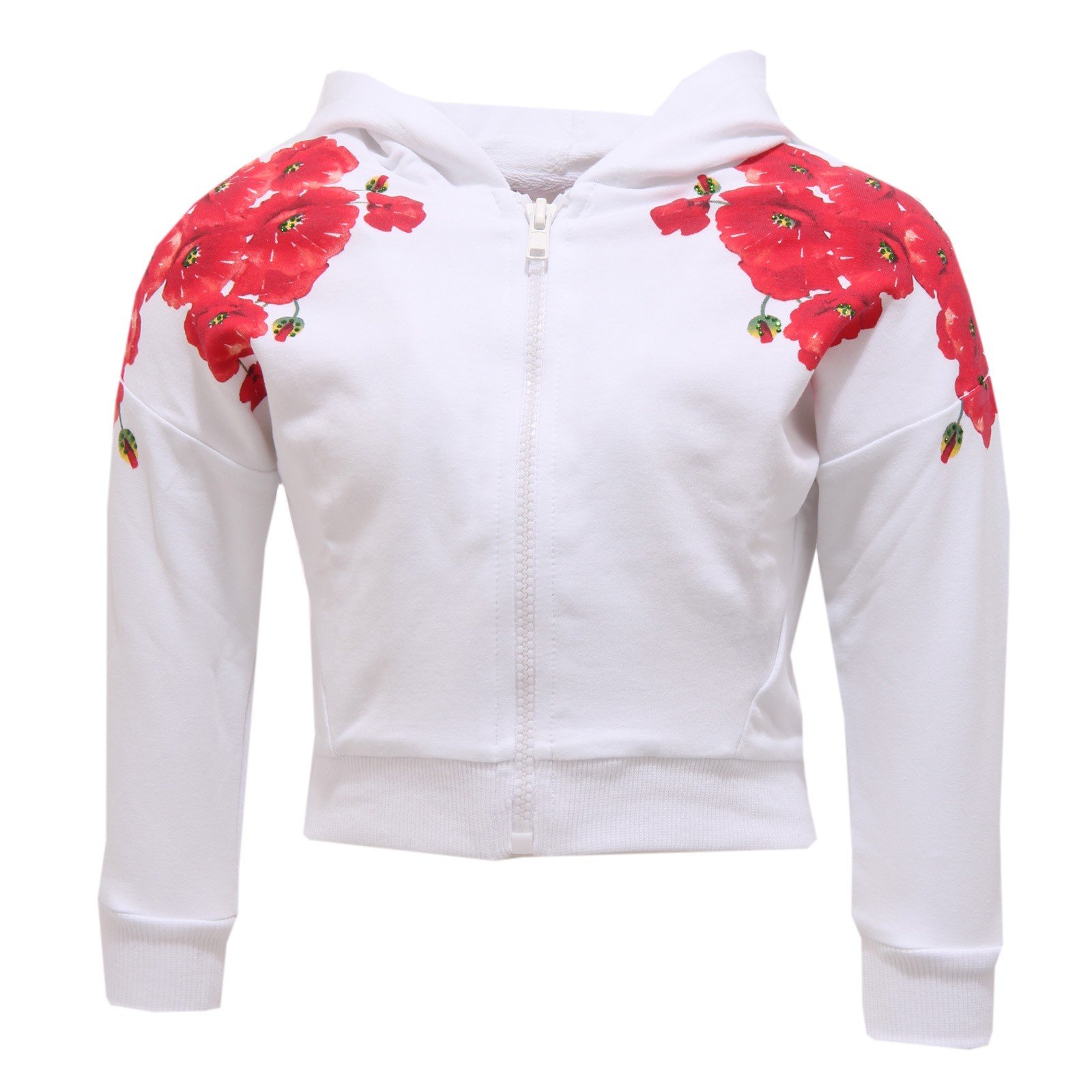 MONNALISA0772S felpa bimba GIRL BEBE' PAPAVERI white/red sweatshirt
