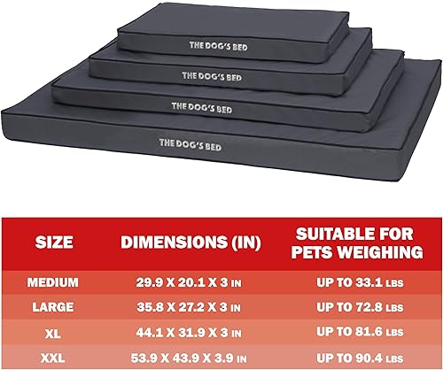 Miniatura 3 de The Dog's Bed - Cama ortopédica para perro, gris medio con ribete negro, impermeable, cama de apoyo con fundas reemplazables lavables, aprobada por