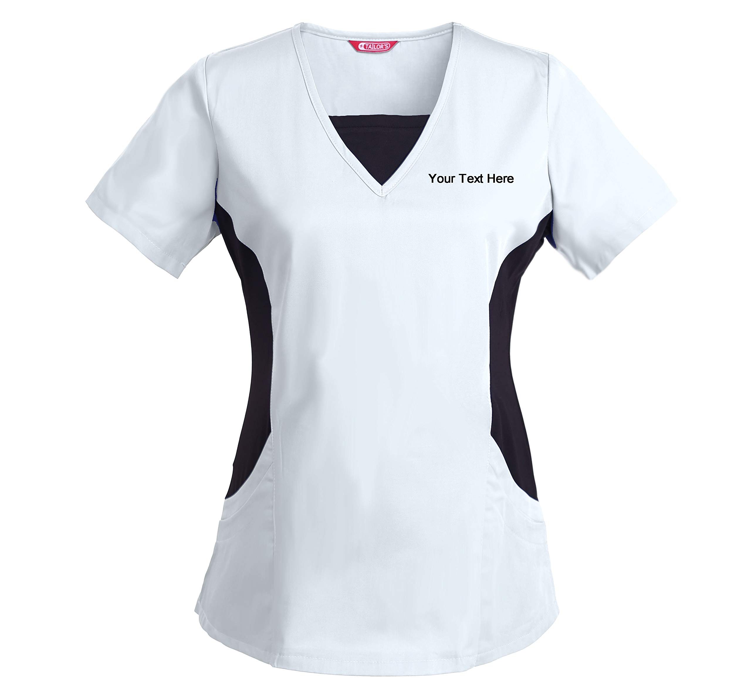 Tailor's Women's White Personalized Scrub Tunic Medical Scrubs Hospital Scrub Tunic Customizable