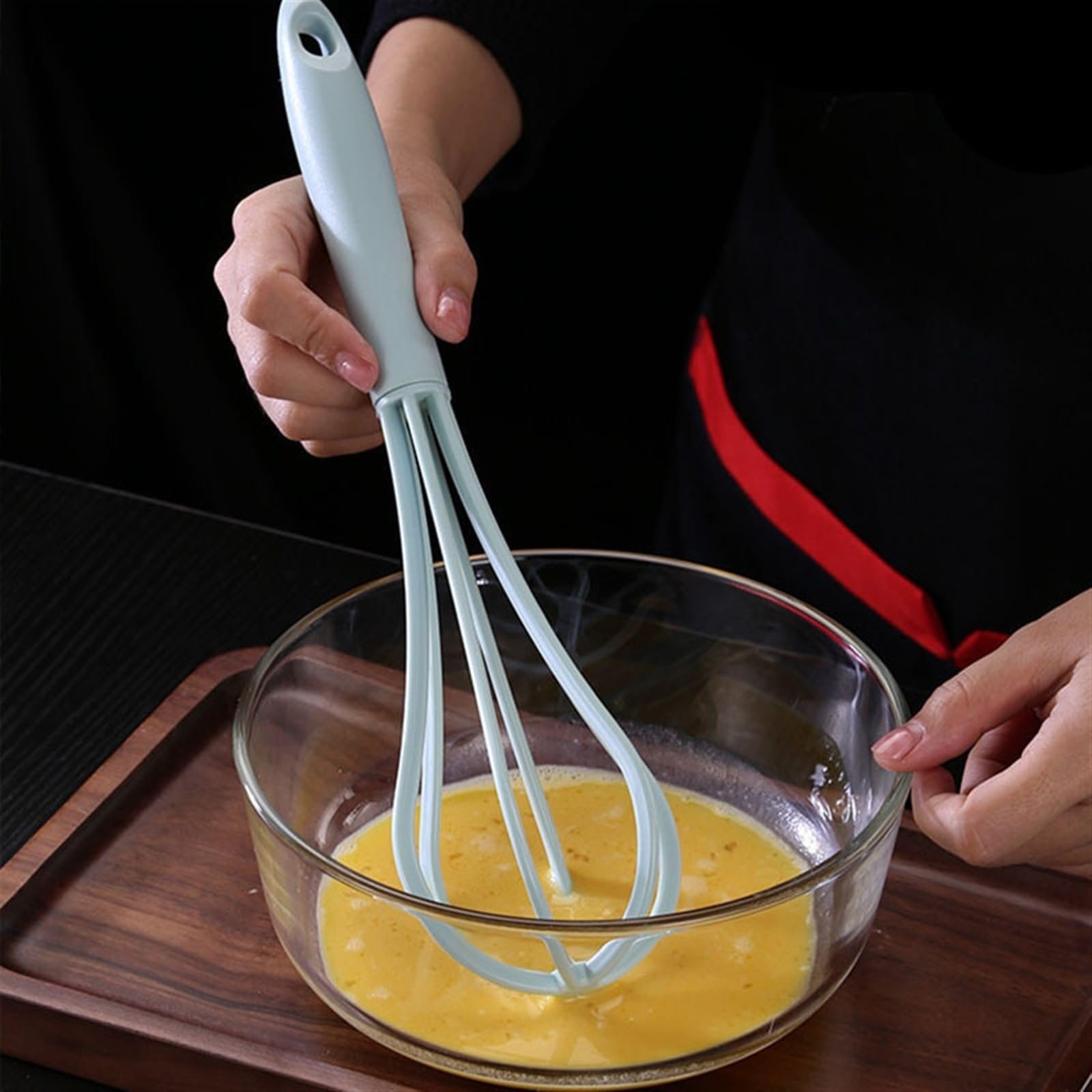 Frusta manuale per uova, antiscivolo, facile da pulire, per torte, crema, montalatte misto, accessorio da cucina (blu scuro)