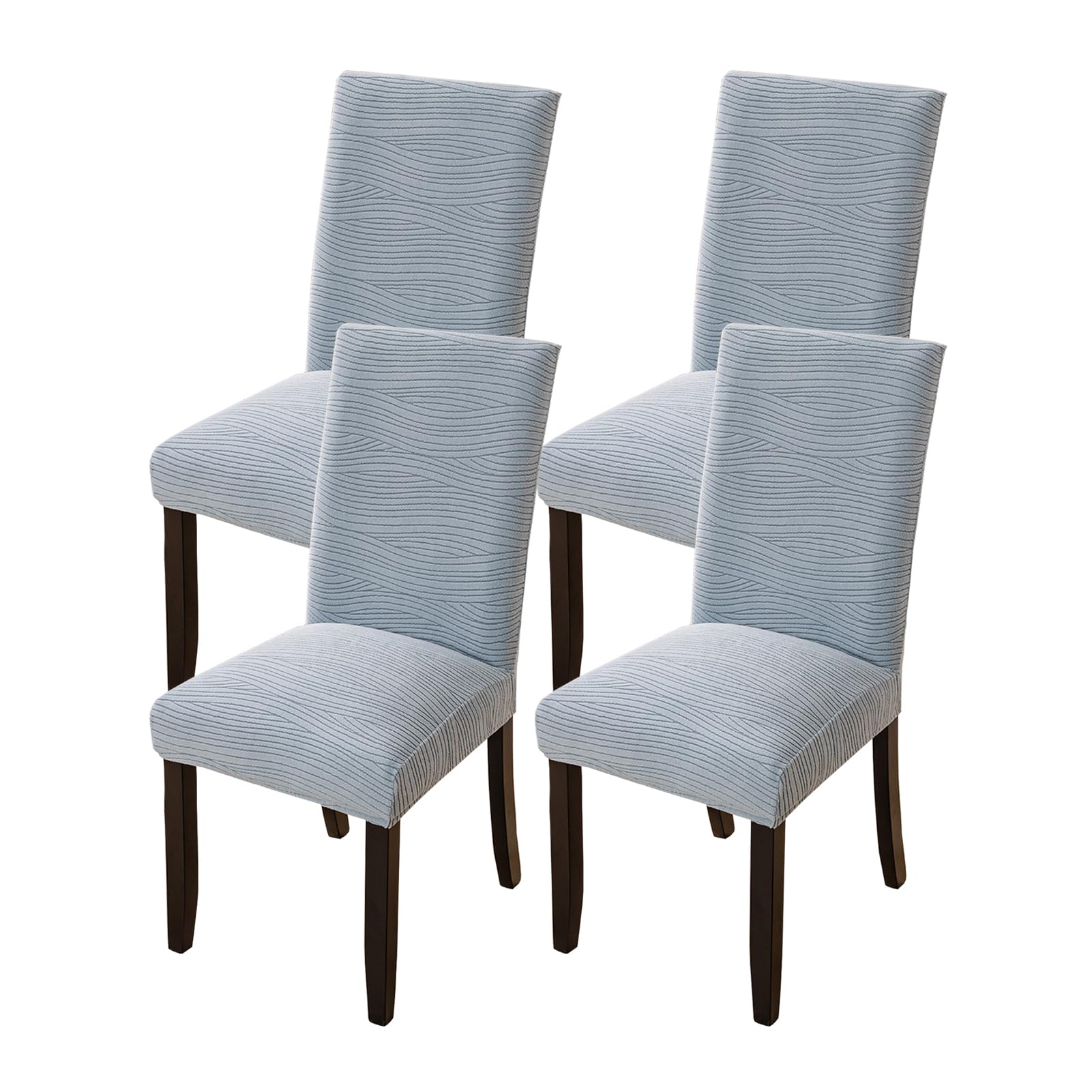 YCDZSW Stretch Dining Chair Slipcover, Jacquard Dining Chairs Protector Slipcovers, Removable Washable, for Hotel, Restaurant, Wedding, Banquet, Ceremony (Blue,Pack of 4)