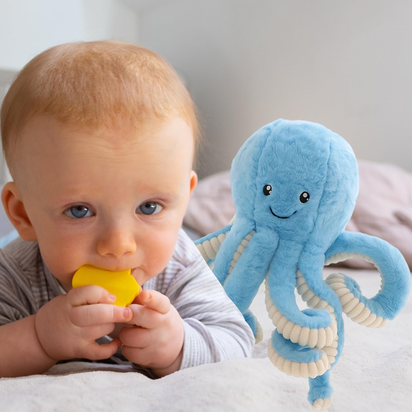 YcsRnn Octopus Toy, Reversible Octopus Plush, Soft and Cuddly Teddy for Kids and Adults Blue Plushie - Image 4