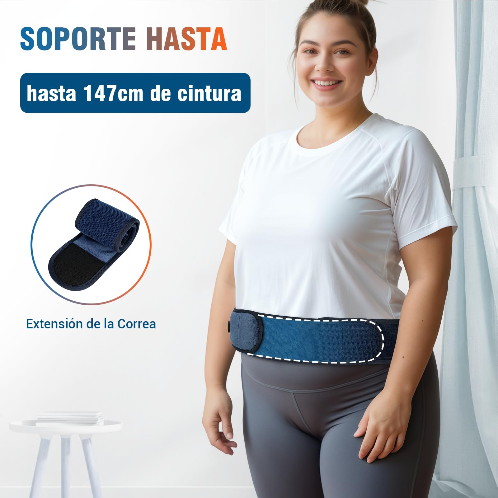 Comfytemp Almohadilla Térmica Lumbar, 3 Modos De Calefacción Rápida y Masaje, Manta Electrica Para Cintura Vibrador Inalámbrico con Masajeador, Masajeador Espalda Lumbar, Parada Automática, 18x147cm
