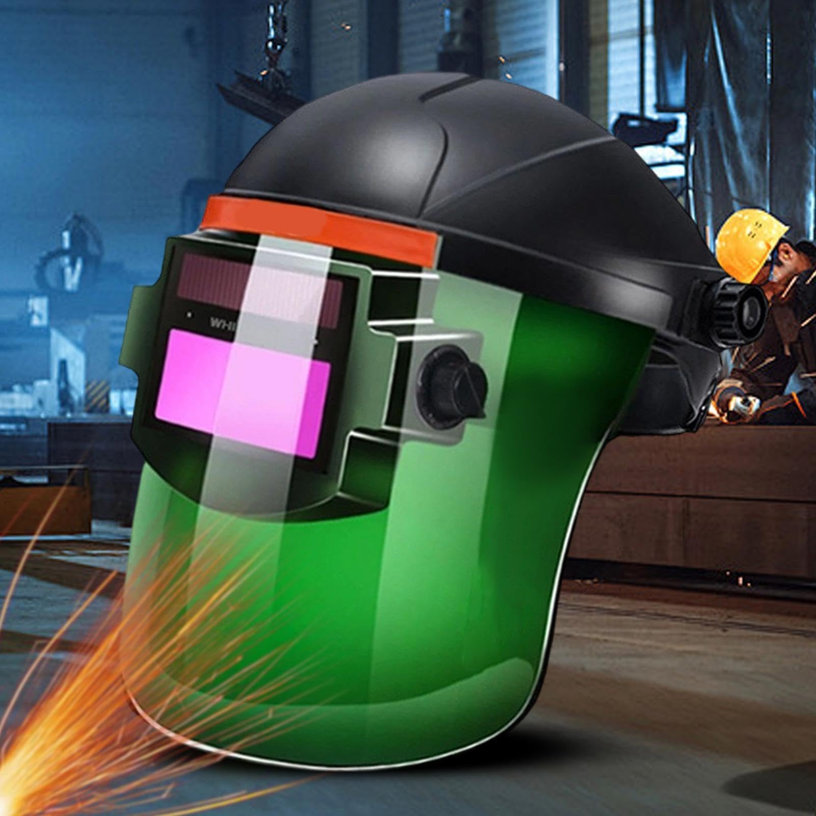 Automatyczny kask spawalniczy - Ochrona twarzy do szlifowania - Kaski do spawania rur - do motoryzacji, fabryki, garażu, domu, przemysłu mechanicznego, warsztatu
