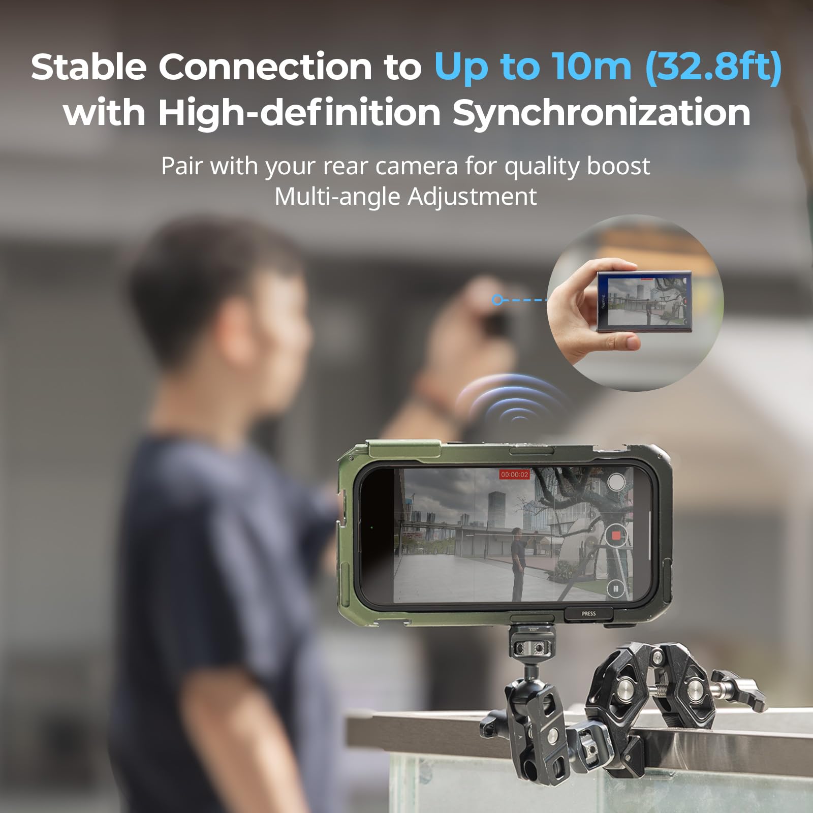 SMALLRIG Schermo per monitor per telefono con controllo wireless, registrazione wireless 1080P (supporto 4K 30 fps), monitor video con attacco a slitta, per iPhone e Android con MagSafe - 4850B