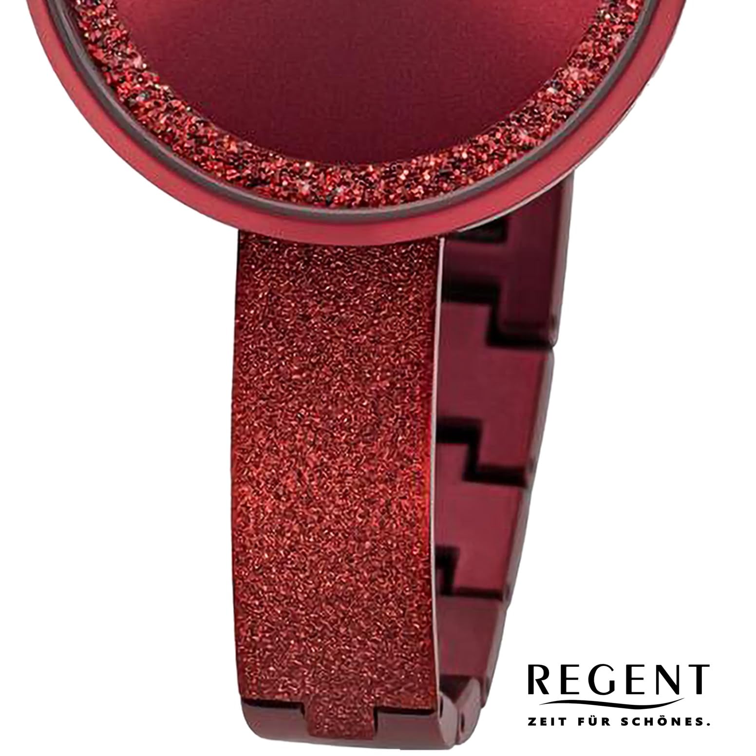 Regent Uhr Damen Edelstahl Halbspange Glitzer Quarz Analog Modell BA-688