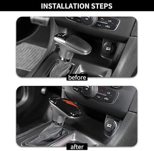 Miniatura 2 de Hoolcar Cubierta interior de la perilla de la palanca de cambios de ABS, cubierta protectora de decoración compatible con Dodge Charger & Challenger