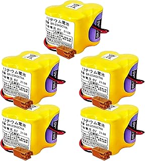 5-Pack BR-2/3AGCT4A 6V Battery for Fanuc A98L-0031-0025 Lithium Battery for CNC Machine (Brown Plug)