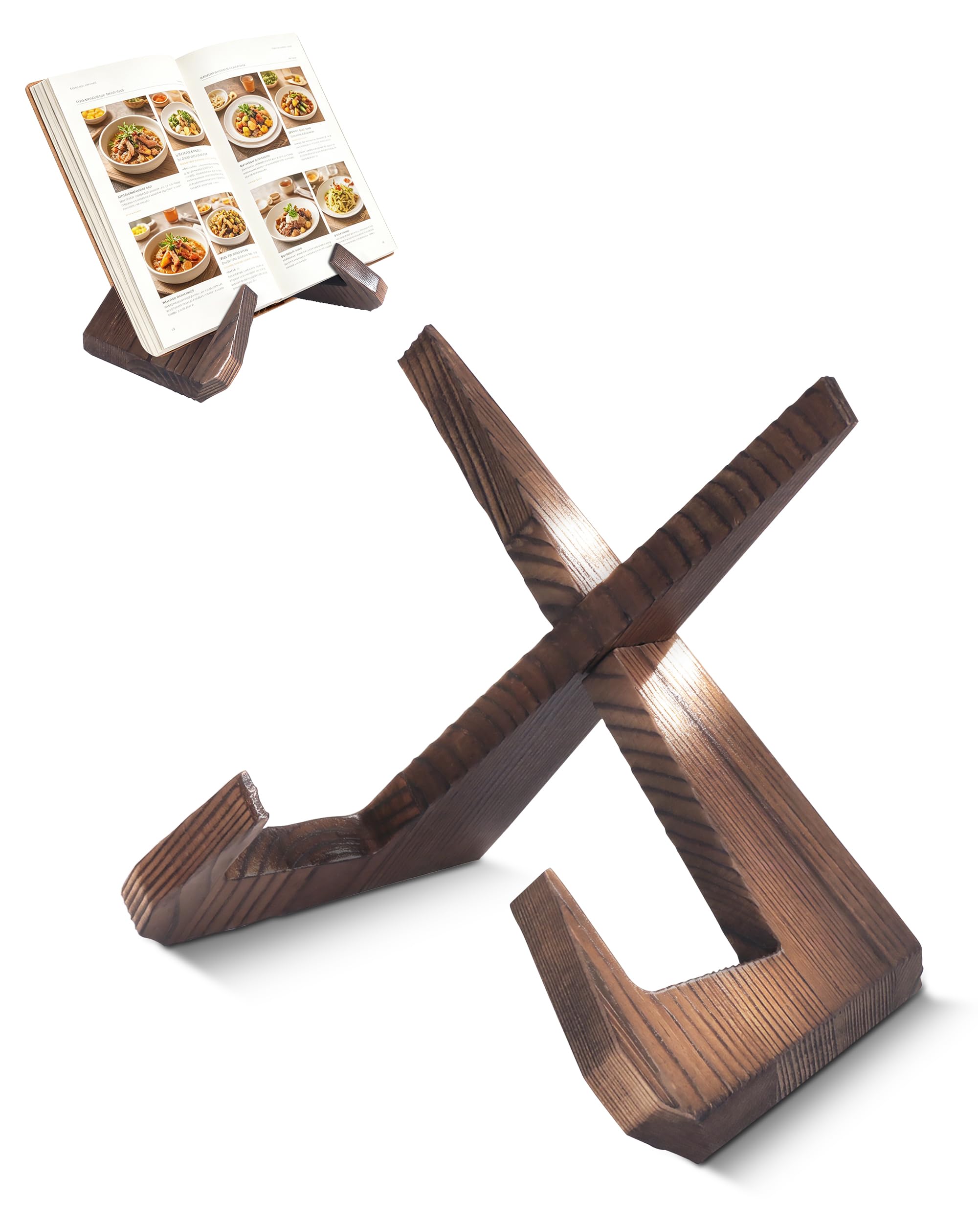Cookbook Stand - Walnut Kitchen Holder -3