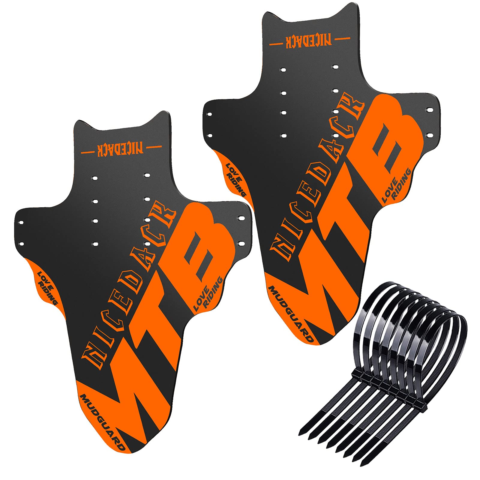 NICEDACK Mudguards Mountain Bike, 2 Pieces Mudguard Fit 20-29 Inch MTB Mudguard Front and Rear Compatible Bicycle Splash Guard (Brown)